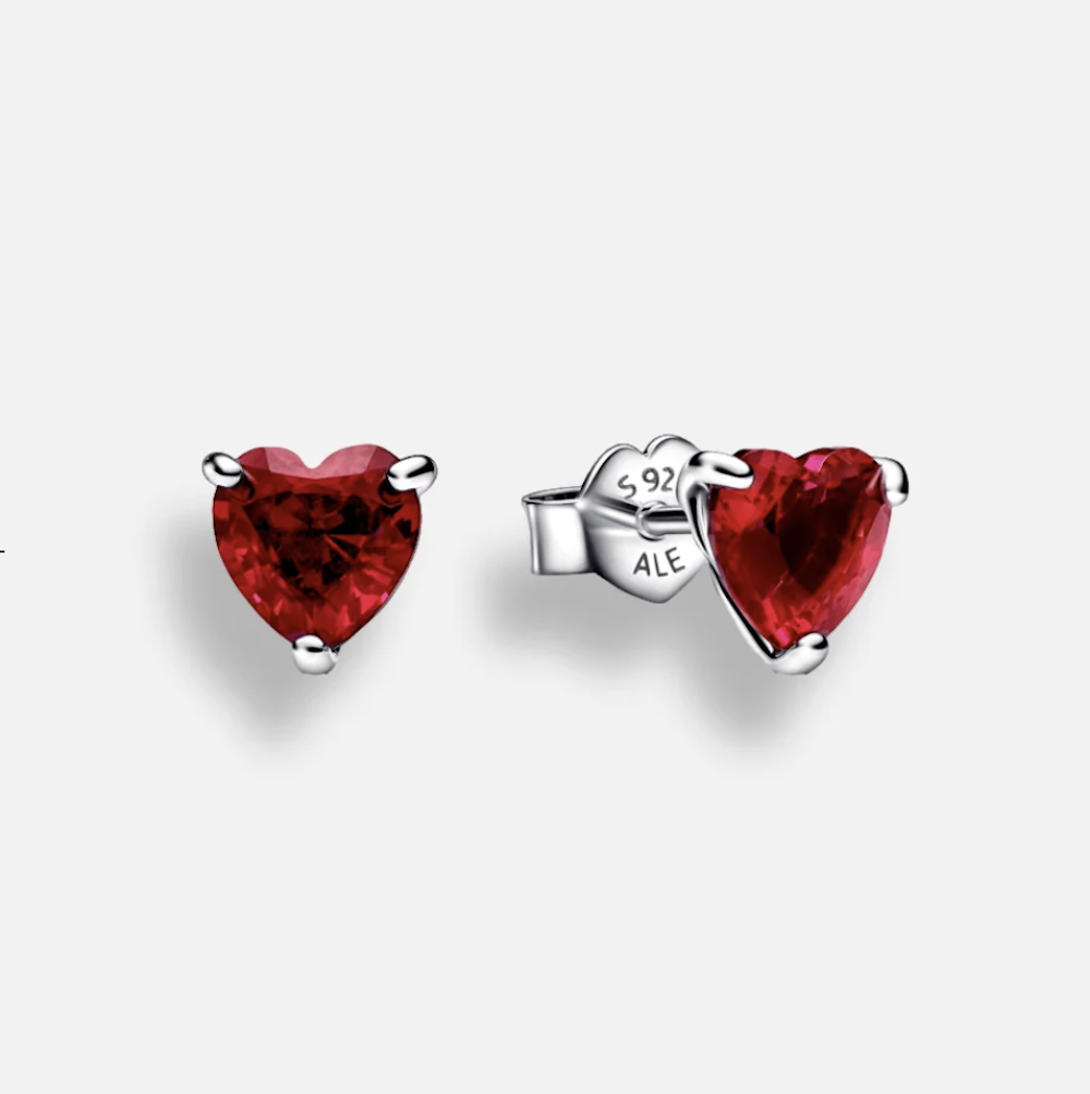 Sweet red heart silver set - Image 5