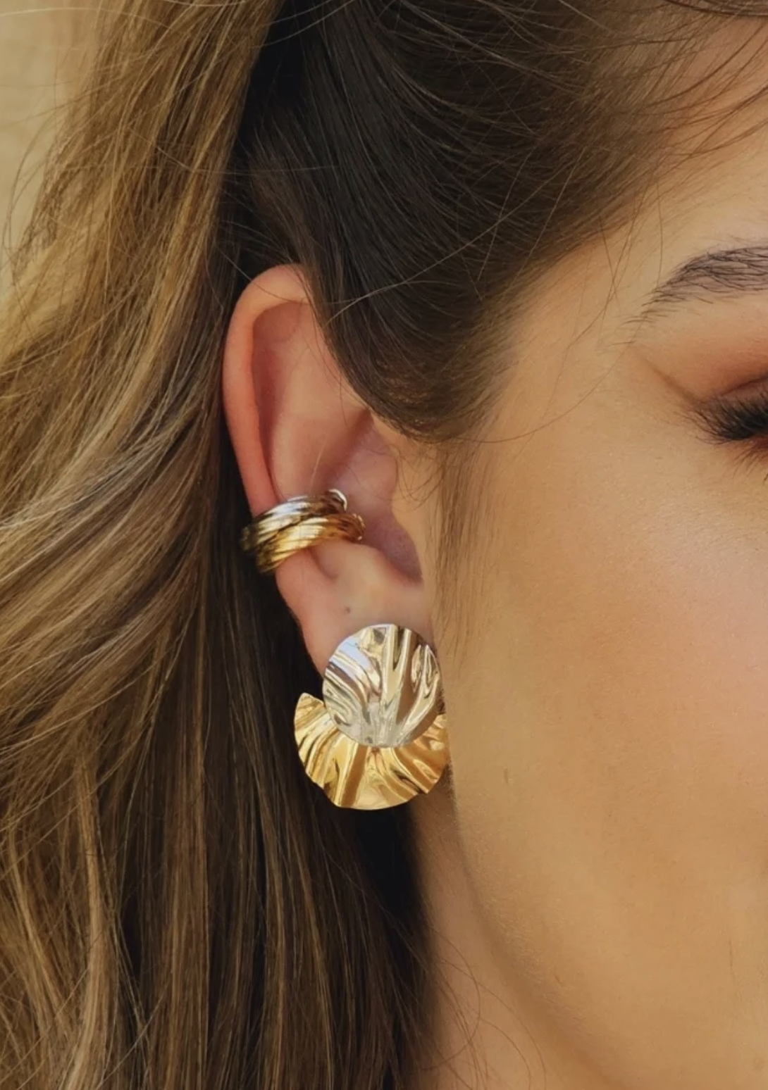 Amber organic golden glow earrings - Image 2