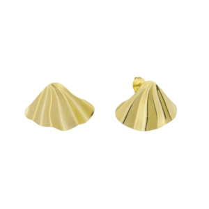 Organic triangle golden glow earrings