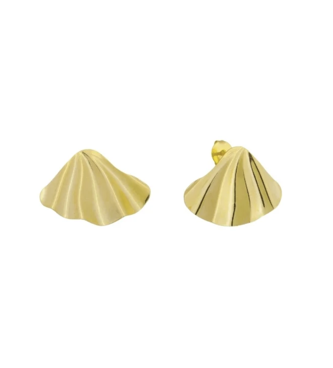 Organic triangle golden glow earrings