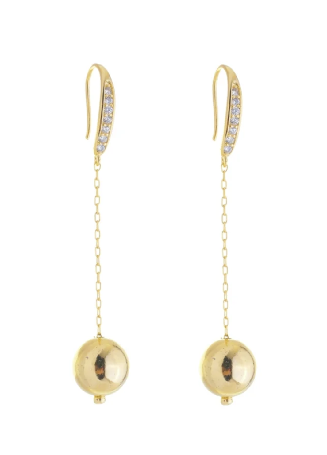 Drop ball golden glow earrings