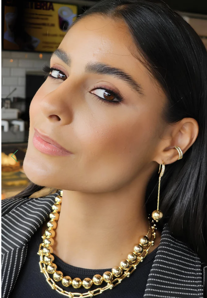 Drop ball golden glow earrings - Image 3