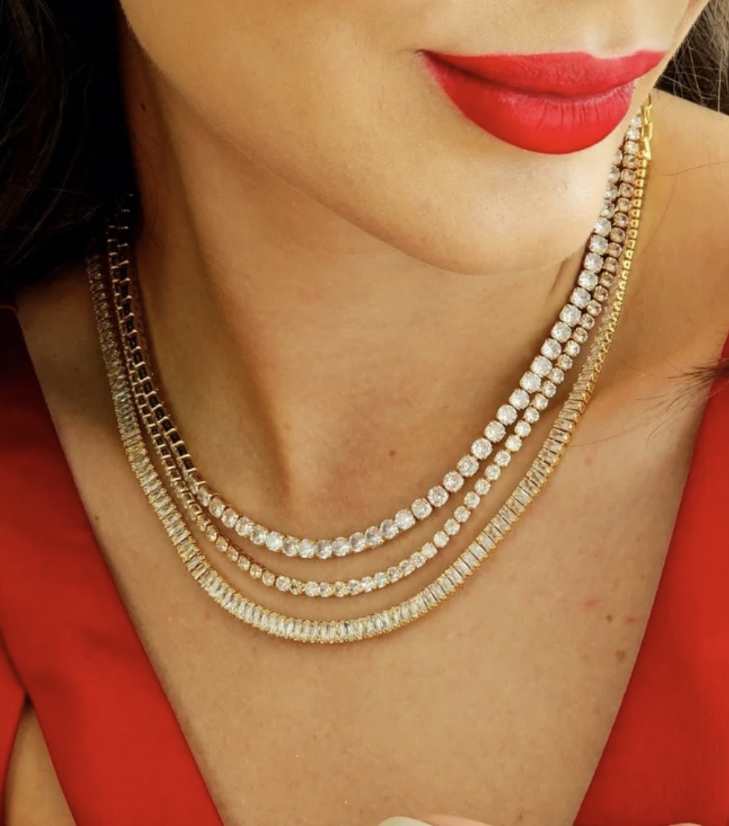 Tennis gold choker necklace 3.0mm - Image 3