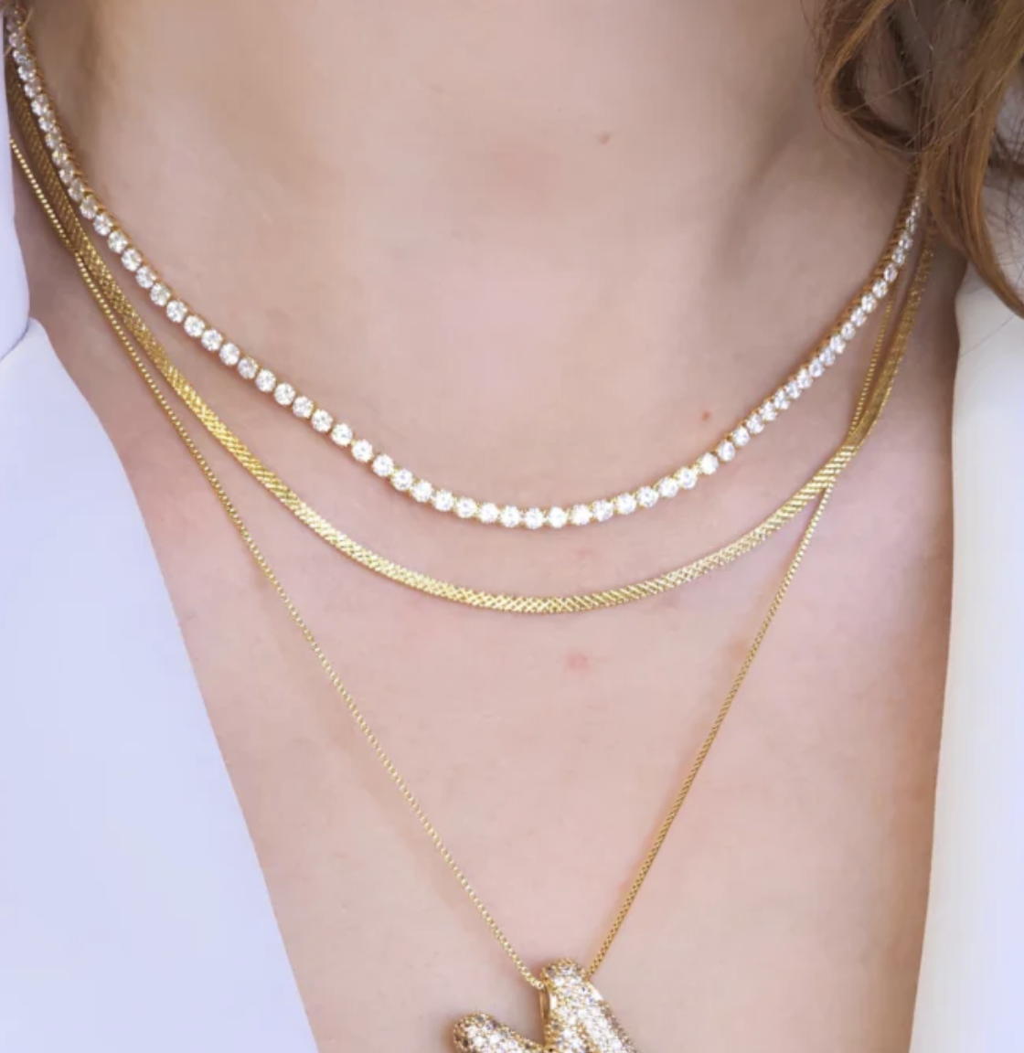 Tennis gold choker necklace 3.0mm - Image 2