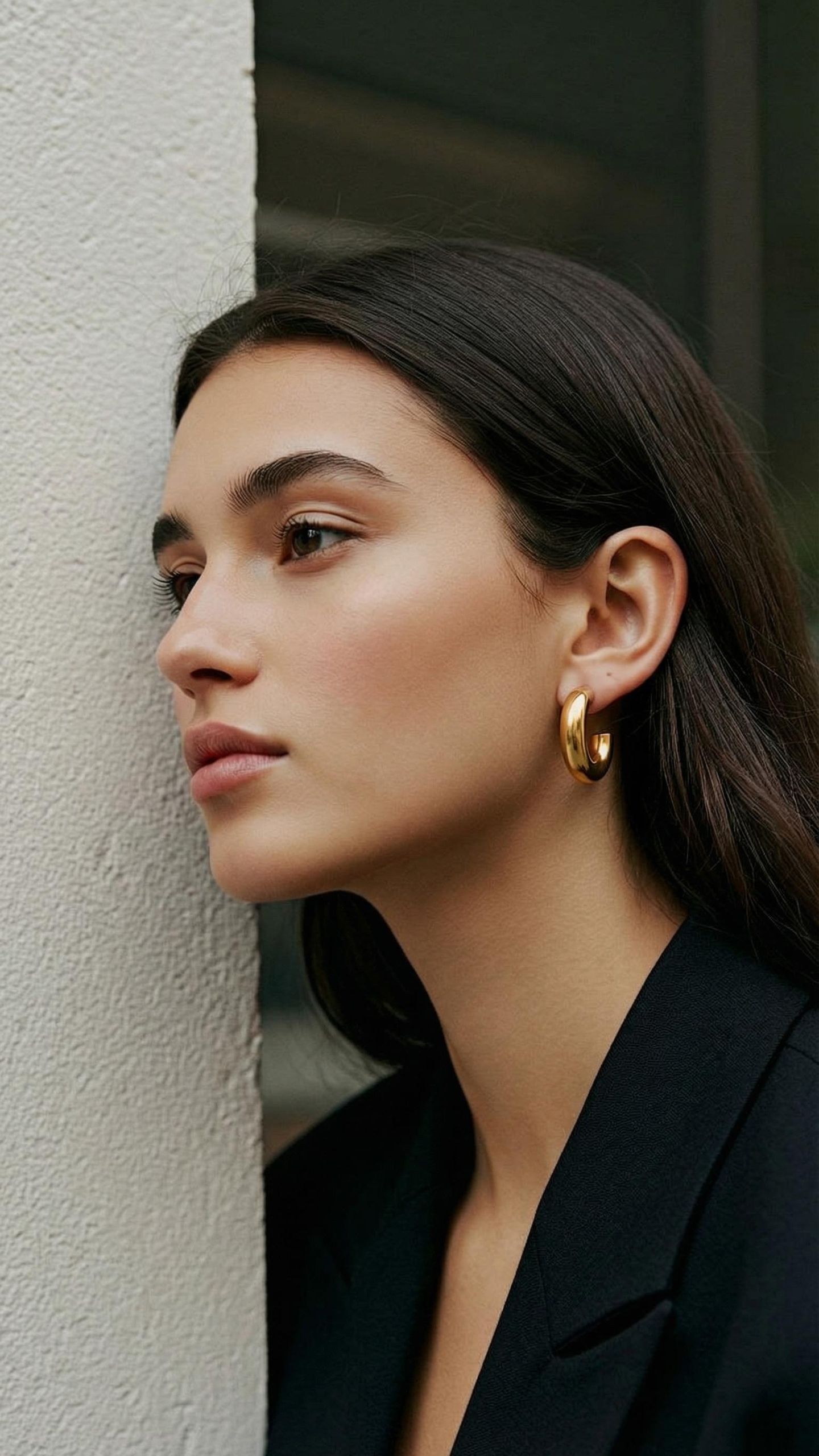 Golden hoop wp earrings - Image 2