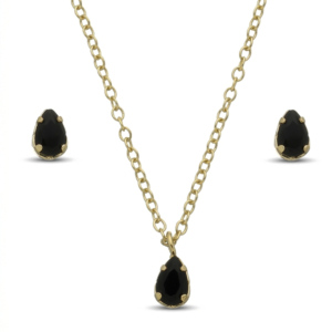 Onyx set earrings and necklace