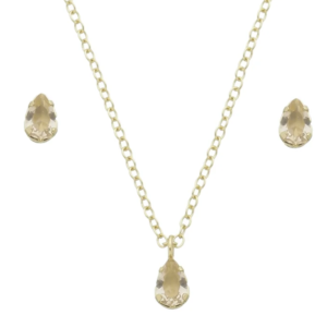 Morganite set earrings and necklace