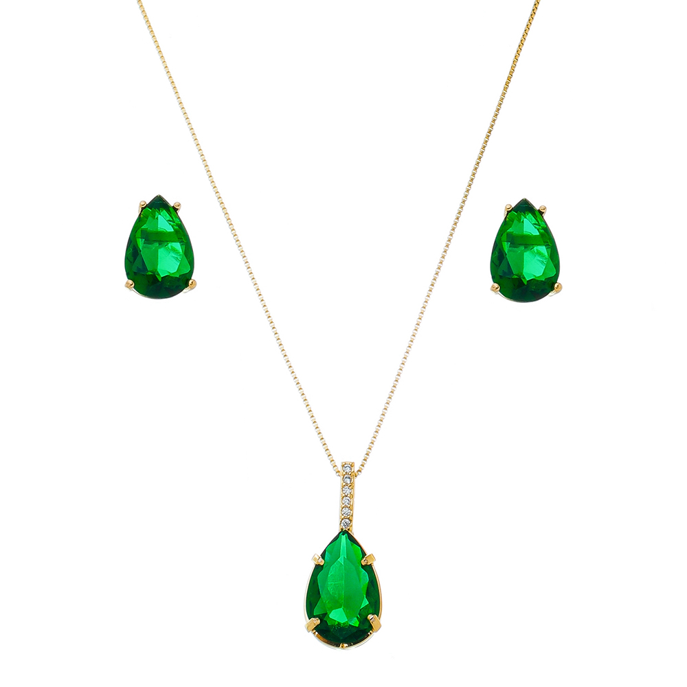 Jade set earrings and necklace - Image 2