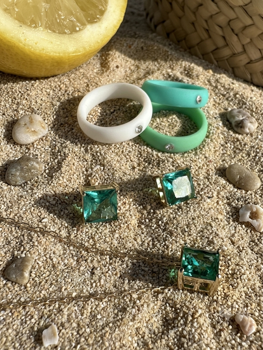 Turmaline set earrings and necklace