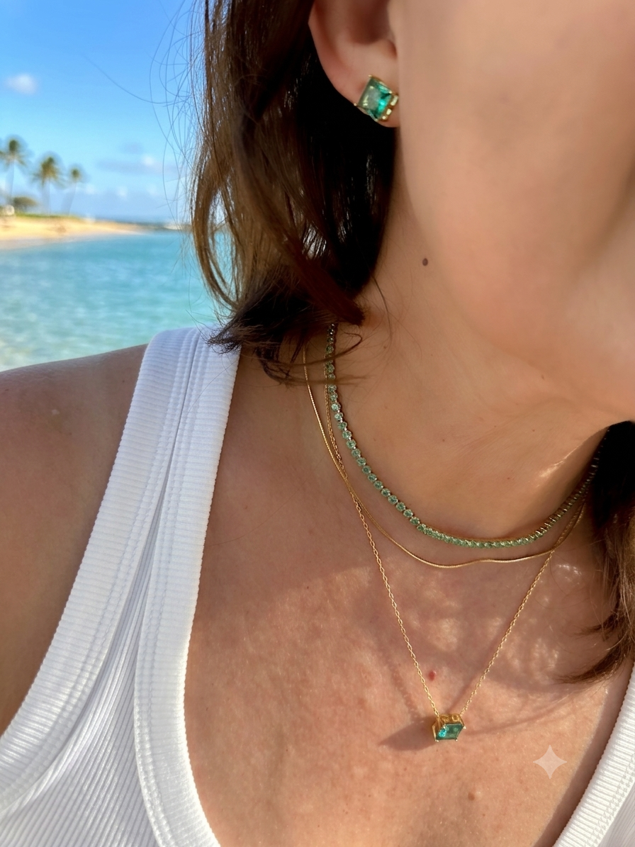Turmaline set earrings and necklace - Image 2